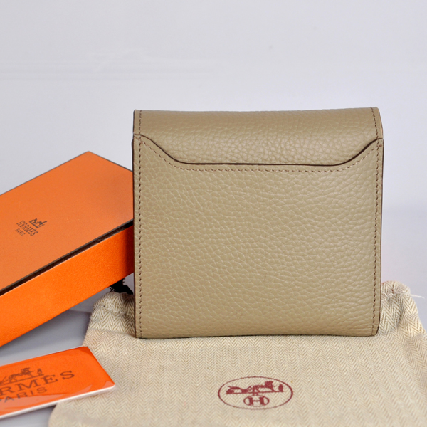 Hermes Constance Wallet clemence leather in Dark Grey