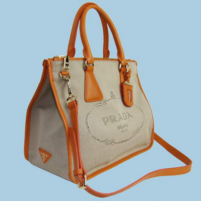 Prada City Canvas Tote Bag BN2161B Orange