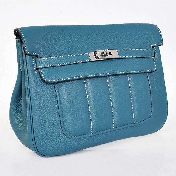 2012 New Hermes Bags Clemence Leather Blue