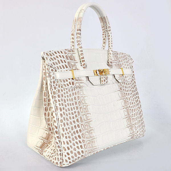 Hermes Birkin 35CM Crocodile stripes leather in Himalayan with gold hardware