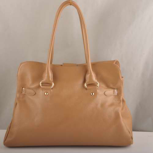 Miu Miu Calf Leather Tote Bags 90331 Apricot