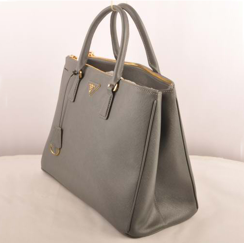 Prada Maxi Saffiano Leather Tote Bag Grey