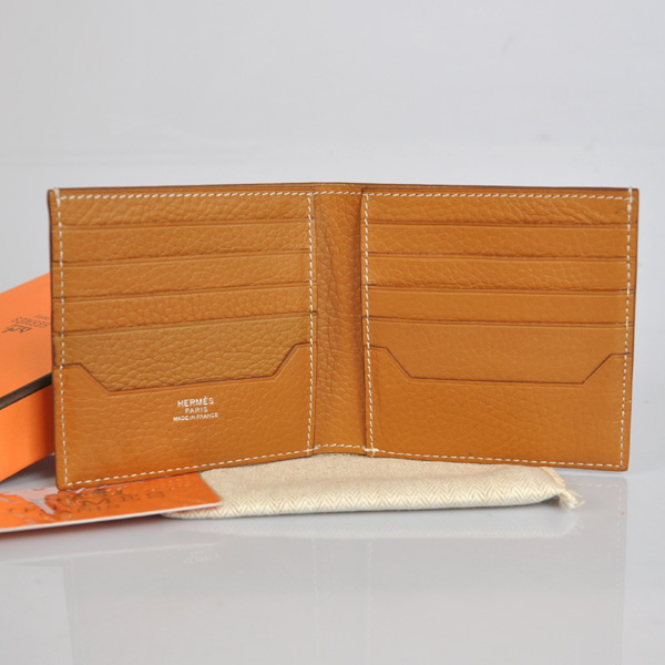 Hermes men Wallet clemence leather in Camel