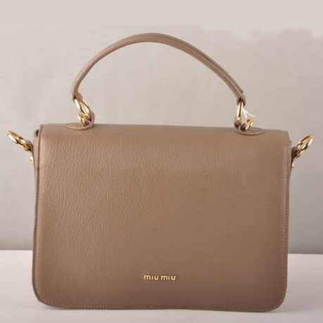 Miu Miu Leather Tote Bags 7431 Coffee