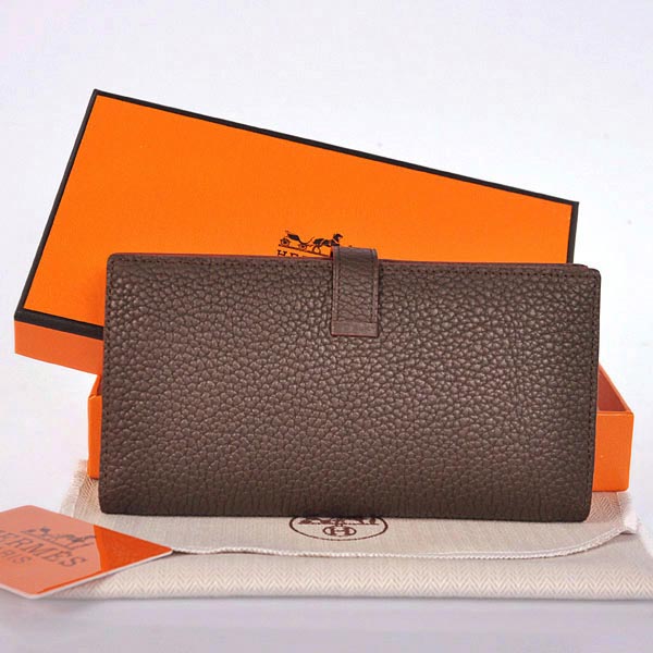 Hermes 2 flod original leather wallet in Dark Brown