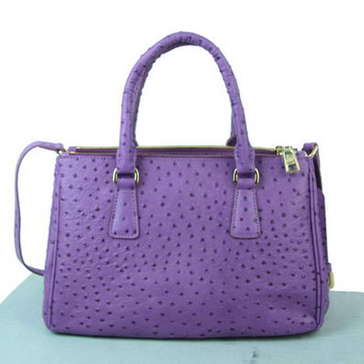 Prada Ostrich Leather Tote Bag BN1801 Purple