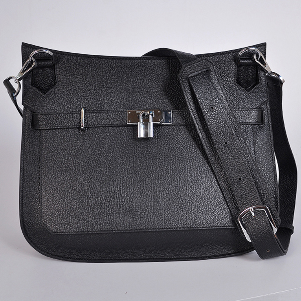 Hermes Jypsiere Bag 34cm togo leather in Black with Silver hardware