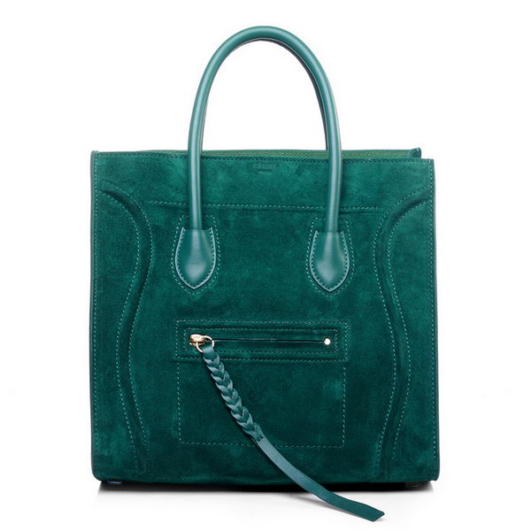 Celine Luggage Phantom Original Suede Leather Bags Green