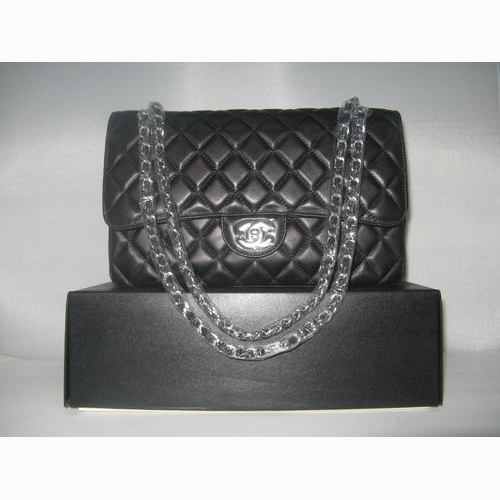 Chanel black color with Silver chain