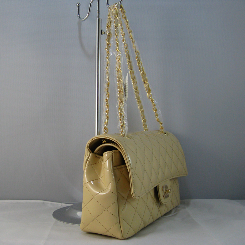 Chanel beige color with gold chain