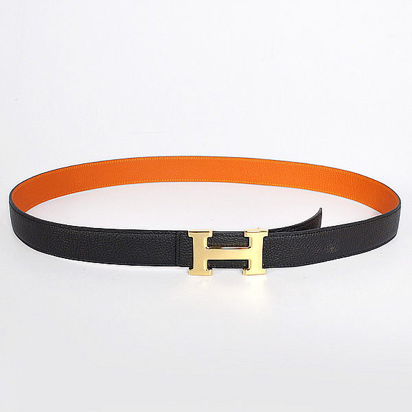 Hermes belt leather in black/Orange with H gold Buckle