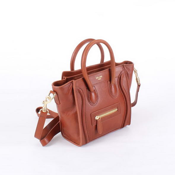 Celine Luggage Mini Bag 98168 in Coffee