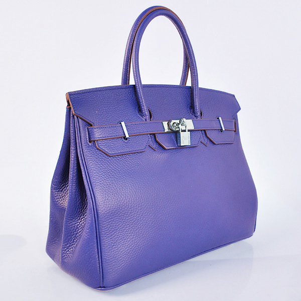 Hermes Birkin 35CM clemence leather in Sapphire with Silver hardware