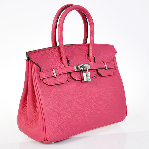 Hermes Birkin 25CM clemence leather in Peach with Silver hardware