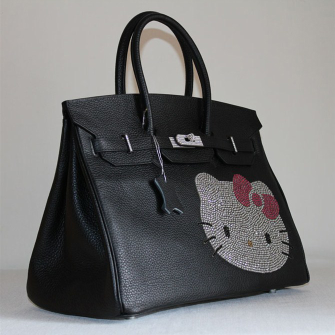 Hermes Birkin Hello Kitty 35CM Togo Leather Bag Black HK0001