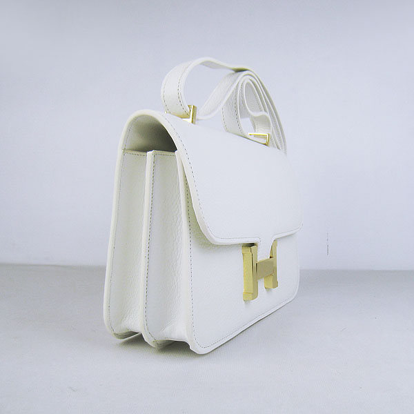 Hermes Constance Togo Leather Single Bag White Gold Hardware H020