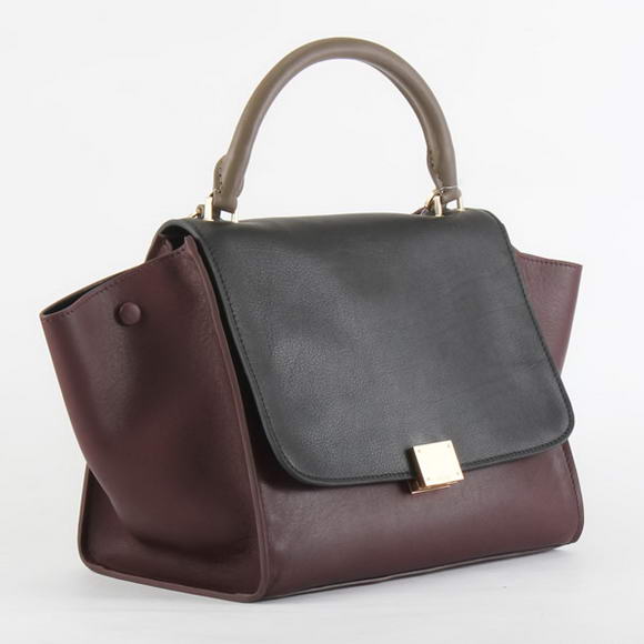 Celine Trapeze Bags in Black Bordeaux