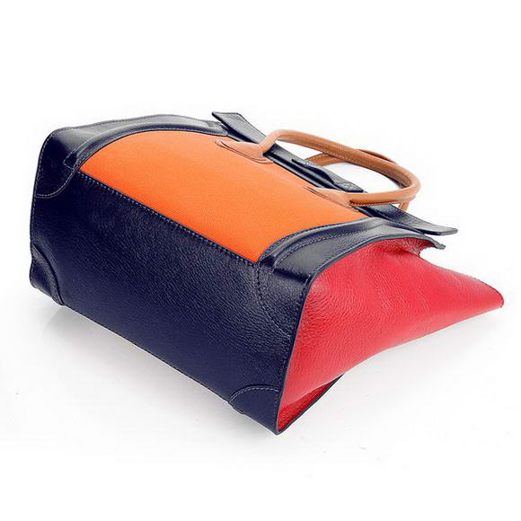 Celine Luggage Medium 1163984LBN in Orange Dlue Red