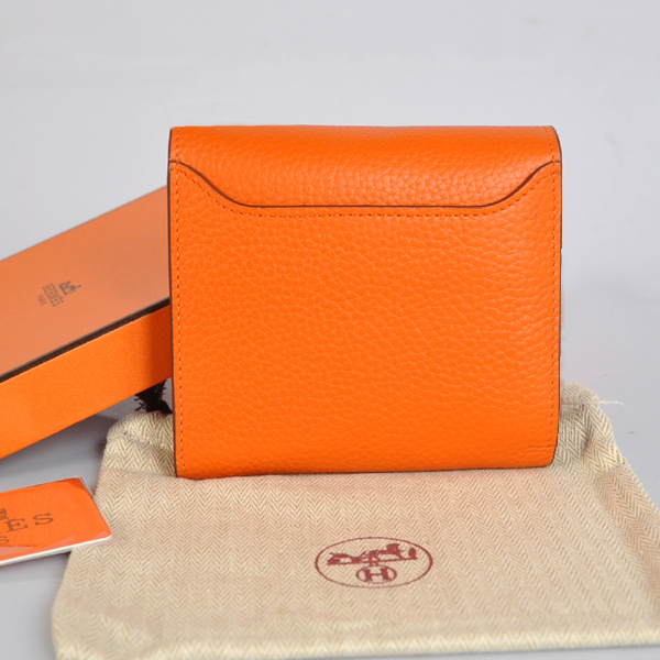 Hermes Constance Wallet clemence leather in Orange