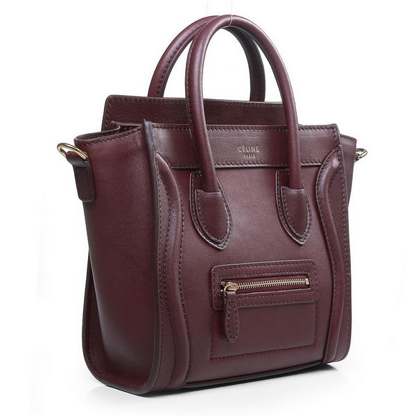 Celine Luggage Nano Boston Bags All Leather Wine