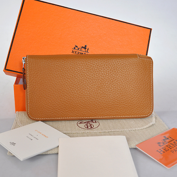 Hermes Evelyn Wallet clemence leather in Camel