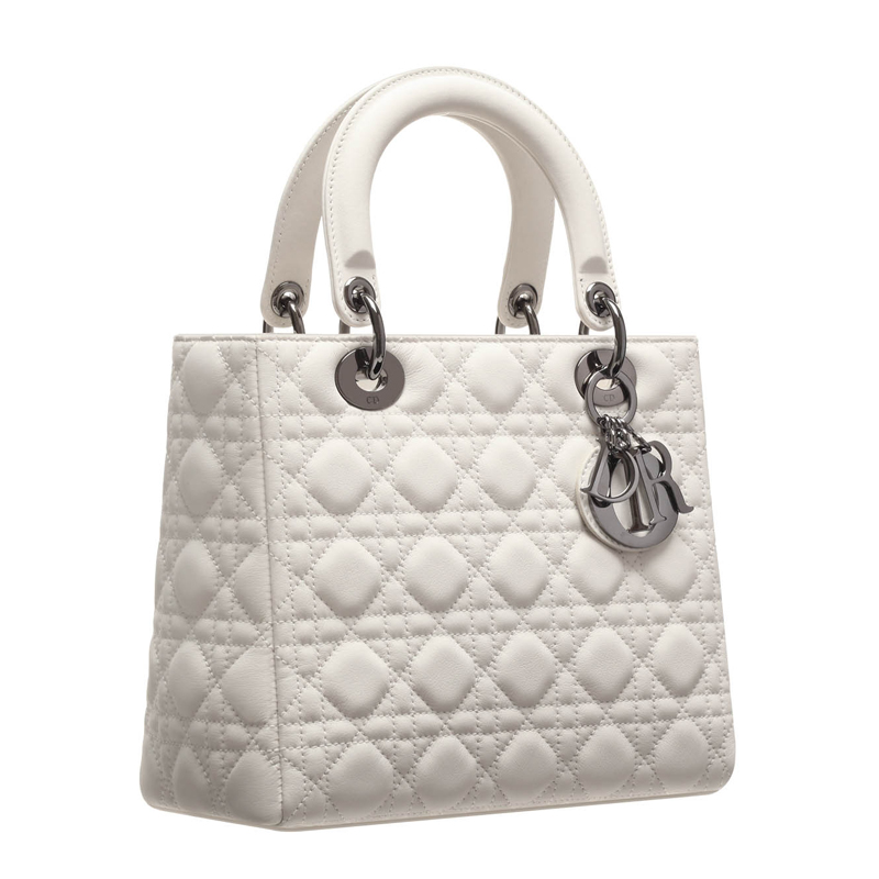 Latte-coloured matt leather Lady Dior bag