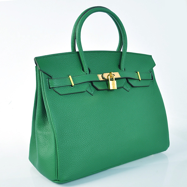 Hermes Birkin 35CM clemence leather in Dark green with Gold hardware