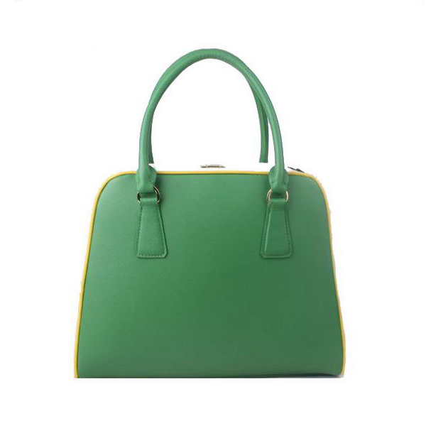 Prada Saffiano Leather Medium Tote Bag BL5018 Green&White