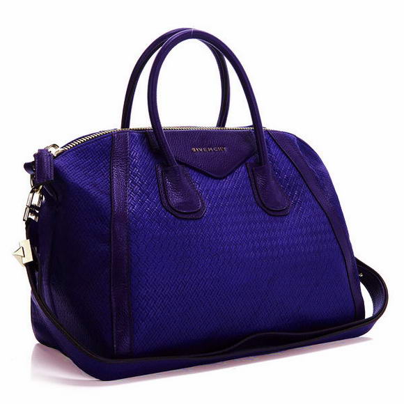 Givenchy Weave Embossed Antigona Bag Calf Leather 9981 Purple