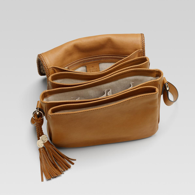 'marrakech' medium messenger bag with woven leathe