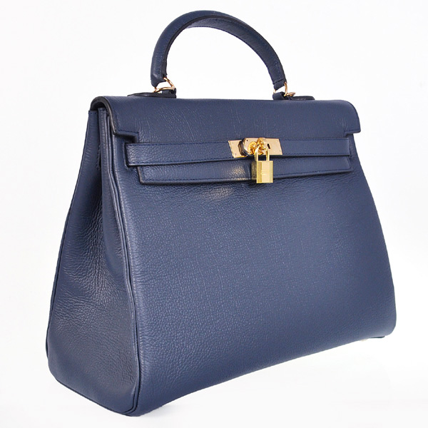 Hermes kelly 35CM Dark blue togo leather(Gold)