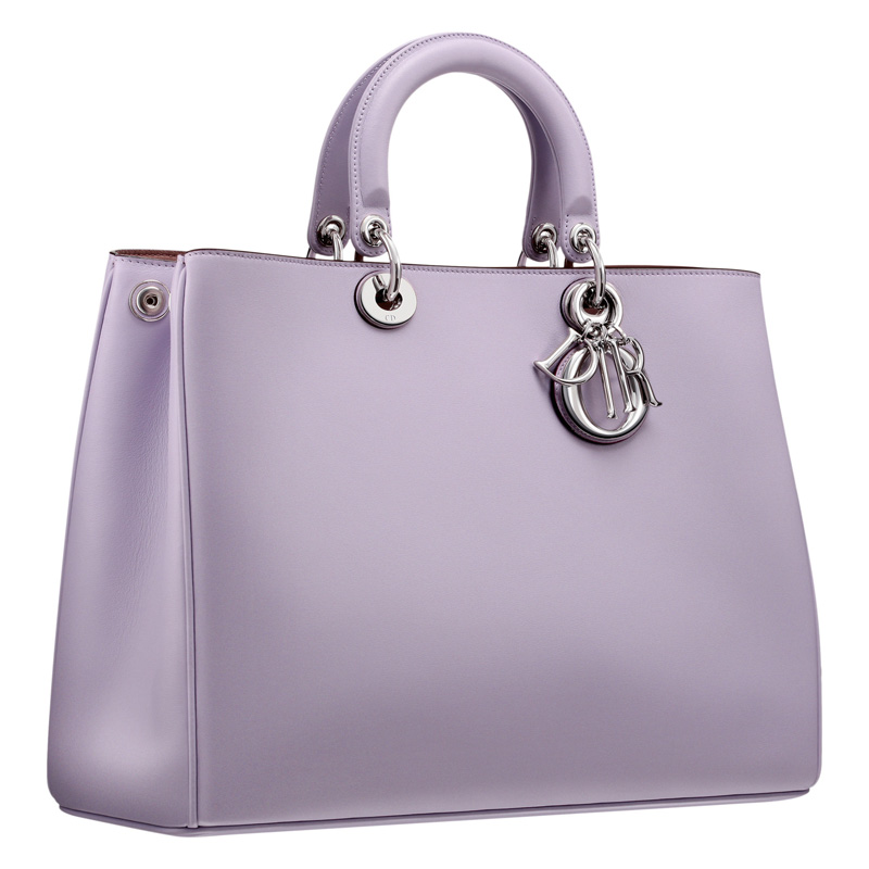 Smooth lilac leather 'Diorissimo' bag