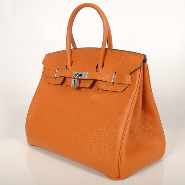 Hermes Birkin togo leather 35CM Orange togo(Silver)