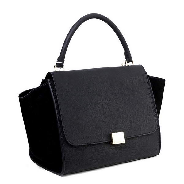 Celine Trapeze Bags Original Calf&Suede Leather  Black