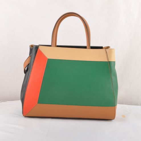 Fendi '2Jours Block' leather mixed colors handbags