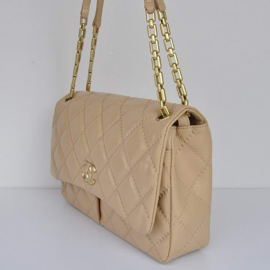 Chanel A50362 Apricot Sheepskin Leather Flap Bag