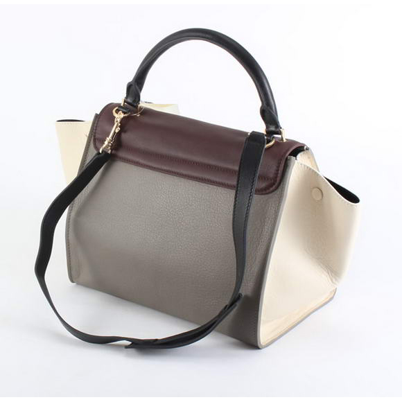 Celine Trapeze Bags in Grey Bordeaux