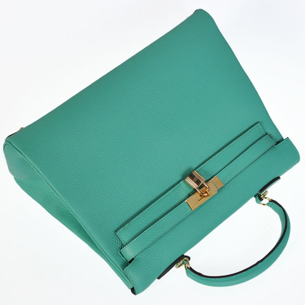 Hermes kelly 35CM clemence leather in Lake Green with Gold hardware