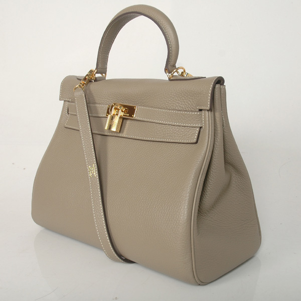 Hermes Kelly 32CM clemence leather in Dark Grey with Gold hardware