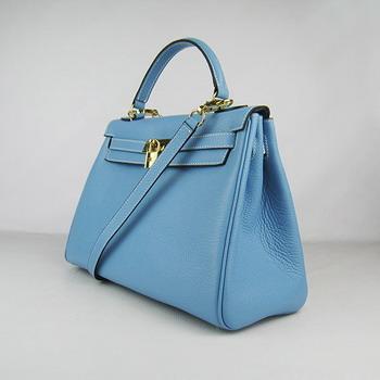 Hermes Kelly 32CM Light Blue(gold)