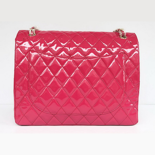 Chanel Flap Bag Quilted Plum-Patent Lambskin with Gold Chain 1116