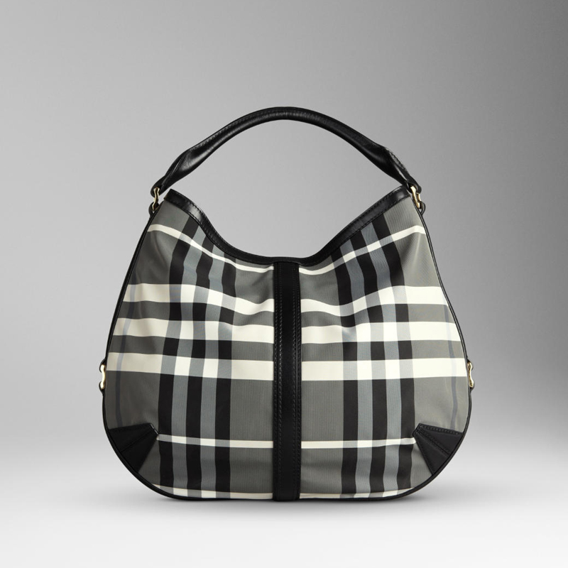 MEDIUM CHARCOAL CHECK HOBO