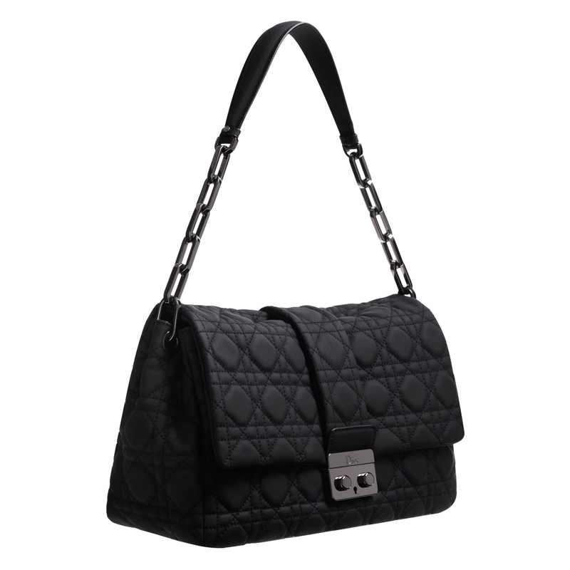 Matt black leather 'Dior New Lock' bag