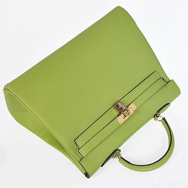 Hermes kelly 35CM clemence leather in Light green with Gold hardware