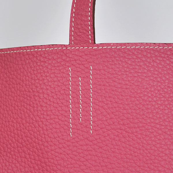 Hermes shopping bag clemence leather in Medium Blue/Peach