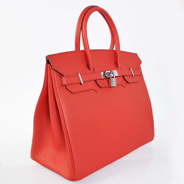 Hermes Birkin 35CM clemence leather in Flame with Silver hardware