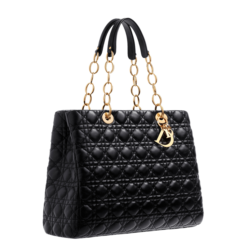 Dior Soft shopping bag in black leather