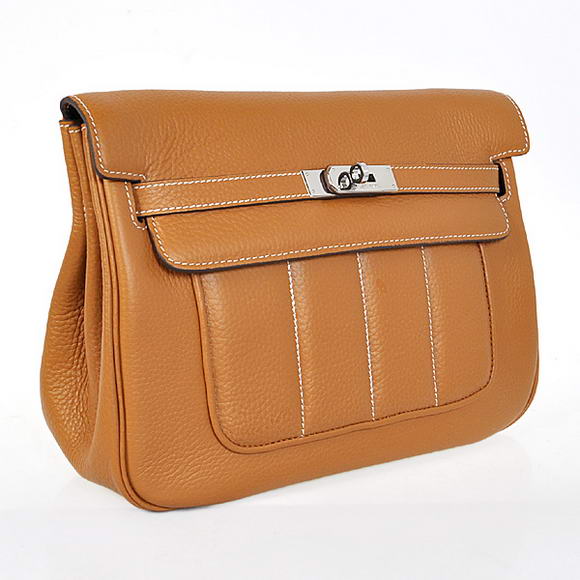 2012 New Hermes Bags Clemence Leather Camel