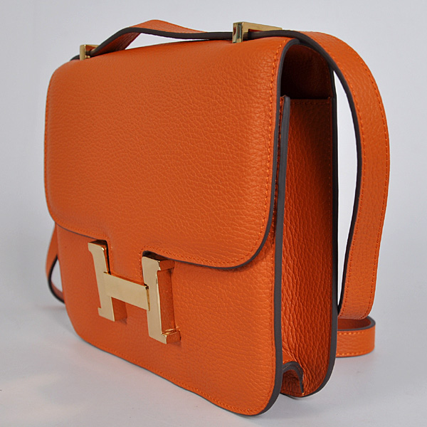 Hermes Constance Bag clemence leather in Orange with Gold hardware