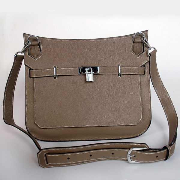 Hermes Jypsiere Bag 34cm togo leather in Dark Grey with Silver hardware